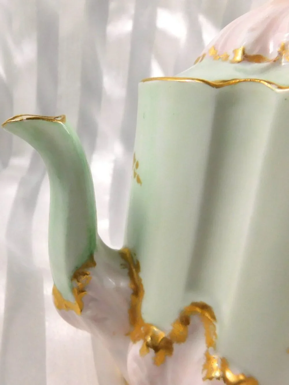 Small Stunning Pink and Green Leaonard Austria Milk Jug # 26951
